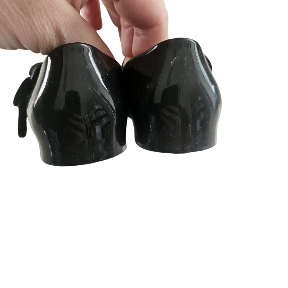 Mini Melissa Black Bow Mary Jane Dress Shoes Size 7